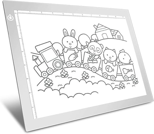 Silver A4 Dimmable LED Artcraft Light Box Tracer Slim Light Pad Portable Tablet, USB Power Cable Copy Drawing Board Tracing Table for Artists Designing, Animation, Sketching, Stenciling X-ray Viewing