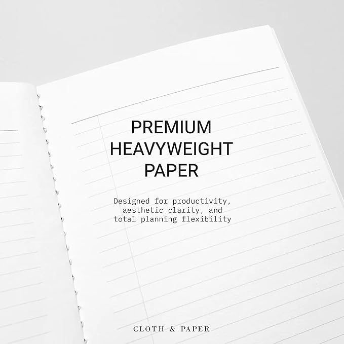 Cloth & Paper Travel Notebook | Task Planner – Ristretto | A5 Slim To-Do List Planner Notebook 4.3" x 8.3" | Productivity Planner for Tasks, Priorities, Lists and Daily Planning – Soft Touch Cover