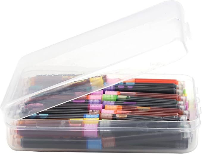 35 Pieces Ink Cartridges for Fountain Pen with Storage Box, 3.4 mm Bore Diameter, Multicolor