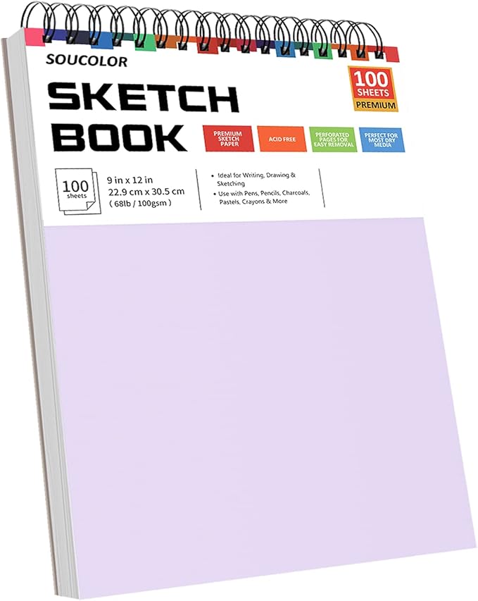 Soucolor 9 x12 Inch Sketch Book, Mother's Day, Birthday for Daughter Wife, Creative Gift for Mum Her, Christmas Coloring Book