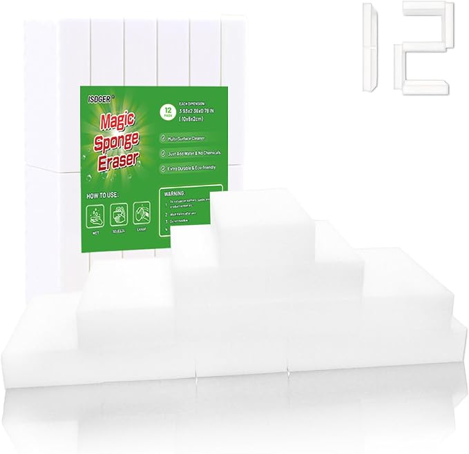 Magic Sponge Eraser, 12 Pack Melamine Sponge, GRS Certified