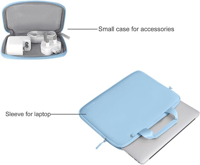 MOSISO Laptop Case 13 inch, Laptop Sleeve Bag Compatible with MacBook Neo 13 / Air M5 M4 M3 M2 M1 2026-2018 / Pro M2 M1, Neoprene Carrying Computer Bag with Handle&Detachable Small Case, Air Blue