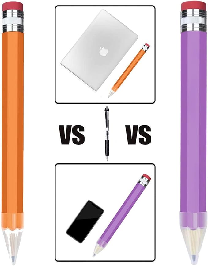 Giant Pencil, 14 Inch Jumbo Pencils, Funny Big Novelty Pencil for Prop/Gifts/Decor (Light Purple)