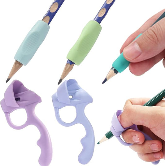 4 Pack Pencil Grips for Kids Handwriting,Pencil Gripper Holder for Preschooler Training, Pen Writing Aid Tool for Kids Students Preschools (4pcs Multicolor)