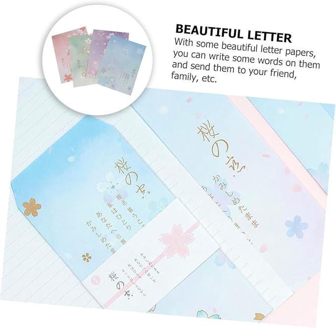Healifty B5 Japanese Style Stationery Writing Paper 40pcs Set Floral Letter Paper for Students and Office Use Vintage Decorative