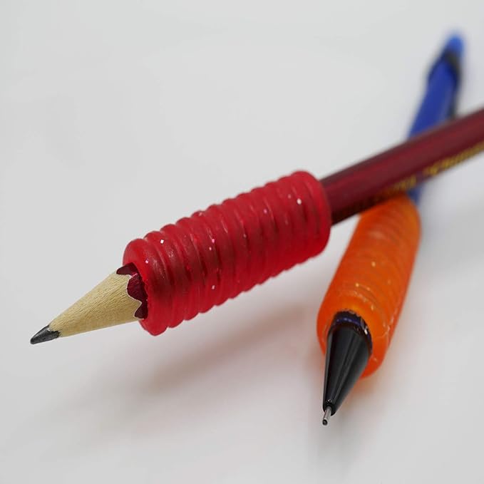 Assorted Colors Rubber Pencil Grips - Grippies for Pencils/Pens in Regular Size (12 Pcs)