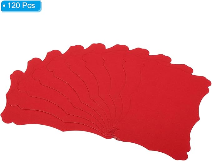 PATIKIL 3"x5" Blank Paper Business Cards, 120 Pack Small Index Flash Cards Words Message Note Card Mini Paper Tags Lace for DIY Gift, Red