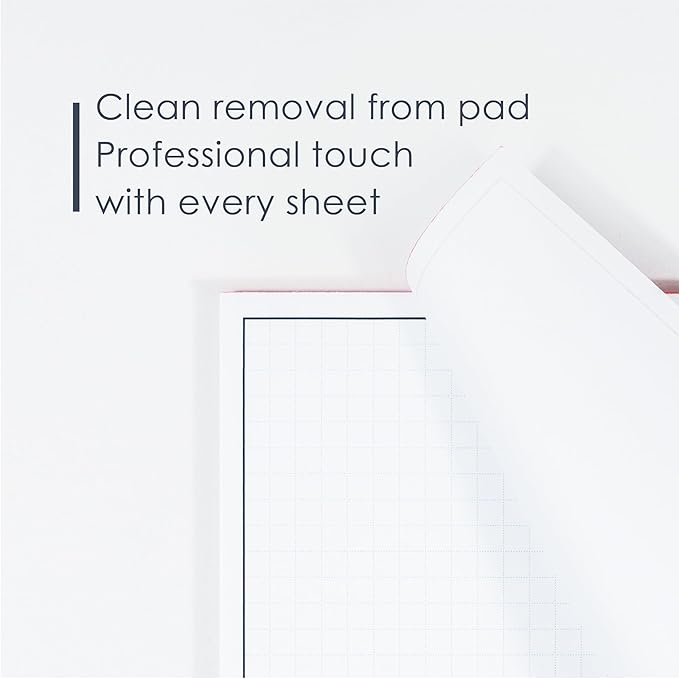 GeekNavy 8.5" x 11" Quadrille Graph Paper 50 Sheets Landscape - 0.25" 4x4 Square Grid, Blueprint, High Brightness, Border-Outlined, Drafting (1-Pack)