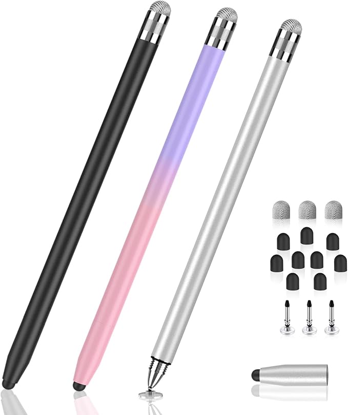 Stylus(3-in-1), Stylus Pen for Touchscreen, Universal Stylus High Precision Sensitivity, Stylus Pen for Iphone,ipad, Android, Galaxy Microsoft, Chromebook Tablet,Compatible for Capacitive Touch Screen