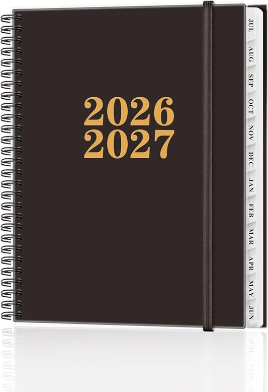 Planner 2026-2027 - Academic Planner from July 2026 to June 2027, Weekly & Monthly Planners Spiral Bound with 12-Month Tabs, Inner Pocket, 8.5" x 11", Black