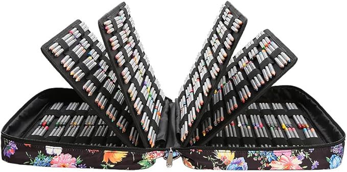 Lbxgap Portable Colored Pencil Case Holds 480 Slots Pencils or 320 to 328 Gel Pens Large Capacity Pencil Organizer with Handle Strap Handy for Colored Pencils & Gel Pen