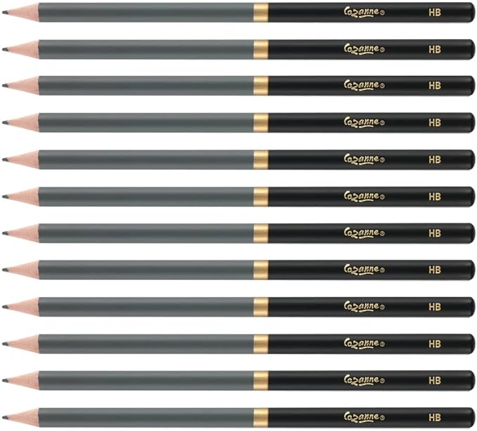 Cezanne Graphite Drawing Pencils Set - HB, Set of 12 Break-Resistant Graphite Lead, Easy-to-Sharpen Sketch Pencils, Master Artist Quality Graphite Pencils for Technical and Artistic Drawing