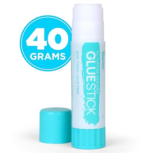 Darice 12 Jumbo Glue Sticks, 1.4 Oz All Purpose Stick Glue, Strong Hold, Easy Stick, Quick Drying, Non-Toxic, Scrapbooking, Back to School Supplies, Home and Office