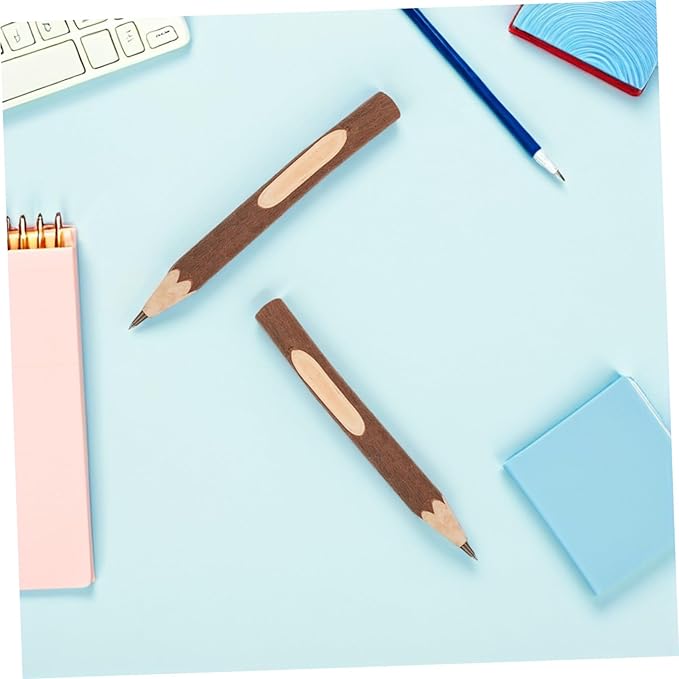 DOITOOL 10pcs Wooden Ballpoint Pens Natural Tree Bark Design 13cm Eco-friendly Biodegradable Writing Accessories Portable Office and School Supplies