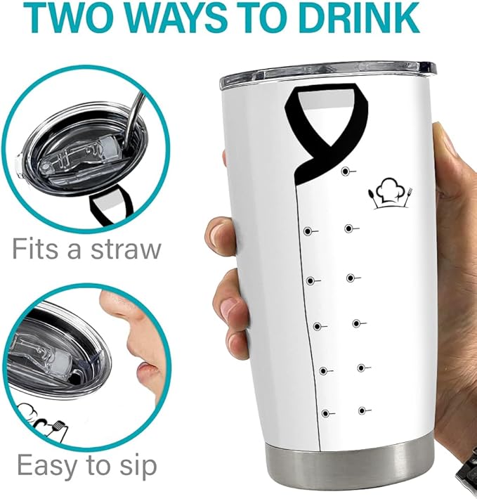 Chef Tumbler 20oz Stainless Steel Insulated Tumblers Coffee Travel Mug Cup Chefs Gifts for Birthday, Christmas, Cook Lovers
