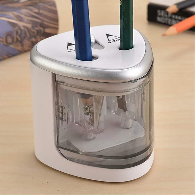 Electric Pencil Sharpener BE-TOOL 2 Holes Automatic Desk Pencil Cutter Battery Operated for Kids School Classroom Office Home and Stationery Gifts Pink