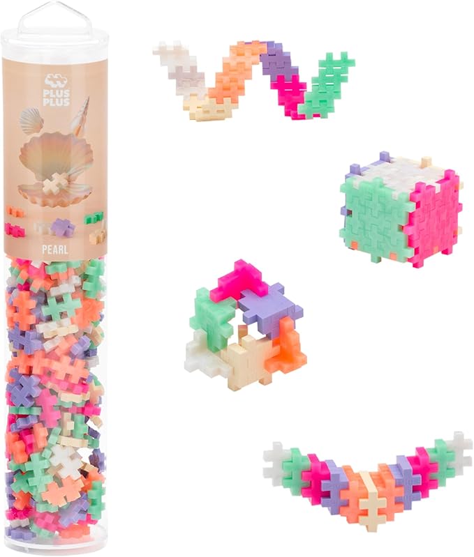 PLUS PLUS 240 Piece Pearl Mix Tube - Mini Interlocking Building Blocks Set, Stem Toys for Kids - Sensory Bin Fillers/Math Manipulatives Classroom Must Haves Gifts for Boys & Girls