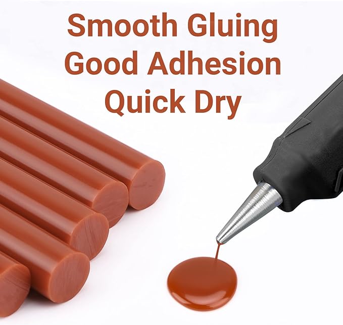 ENPOINT Brown Hot Glue Sticks Full Size, 8" Long x 0.43" Dia 36 Pack Hot Melt Glue Sticks Bulk, Brown Adhesive Glue Sticks Standard for Crafting DIY Art School Gluing Project Repair Sealing