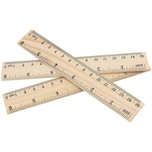 KEILEOHO 288 Pack 6 Inch Wooden Rulers, 15cm Wooden Straight Ruler, 2 Scale Pine Wood Ruler Bulk for Home Office Measuring Tool Engineering, Crafting, Drawing