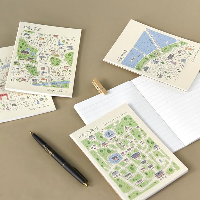 Monolike Stitch Mini Line Note Seoul-Street 4p SET