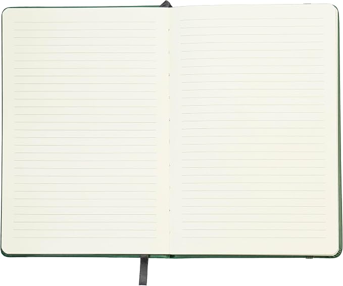 EVERLINEA 5.6” x 8.3” Embossed Tree A5 Hardcover Notebook, 240 Lined Pages, Forest Green