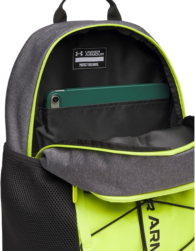 Under Armour Unisex Hustle Sport 6.0 Backpack, (394) Green Citrine/Black/Black, One Size Fits Most