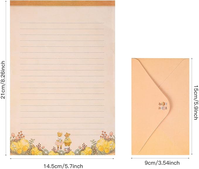90 Sheets Cute Animal Stationary Paper and Envelopes Set,Cute Animal Lined Letter Writing Paper,60 Sheets Stationary Paper and 30 Sheets Envelopes,Printer Paper Stationery Paper.