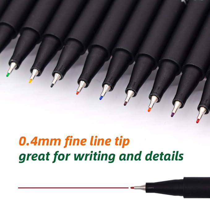 TWOHANDS Journal Pens,Colored Planner Pens,Fine Tip,Fineliner,Fine Point Markers for Journaling,Writing,Coloring,Drawing,24 Colors 902171