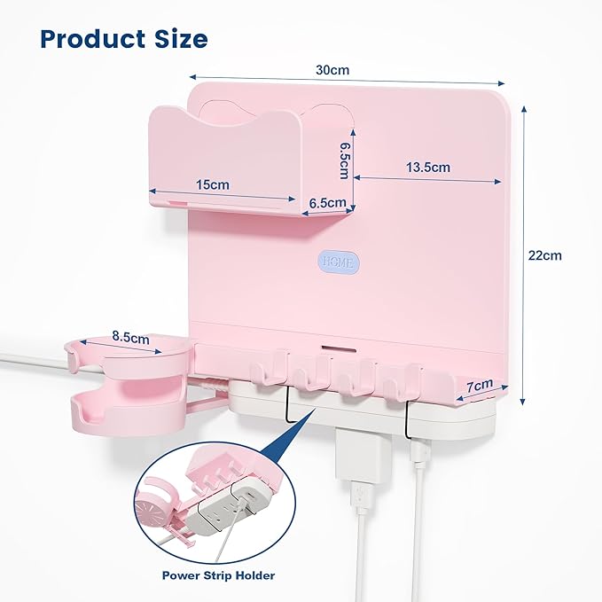 Floating Shelves for Bedside Shelf Accessories Organizer, Wall Mount Self Stick On, Cute Room Decor Aesthetic, Girls Room Decor, Cool Stuff for Bedroom Storage and Organization (Pink)
