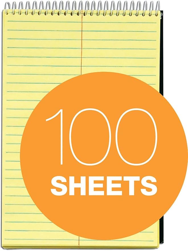 Tops Docket Steno Book, 6" x 9", Gregg Rule, Canary Paper, 100 Sheets (63851)
