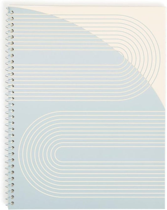 U Brands 1 Subject Notebook with Front Pocket, Geo Curve Modern, College Ruled, 70 Perforated Sheets, 8.5 x 11 Inches