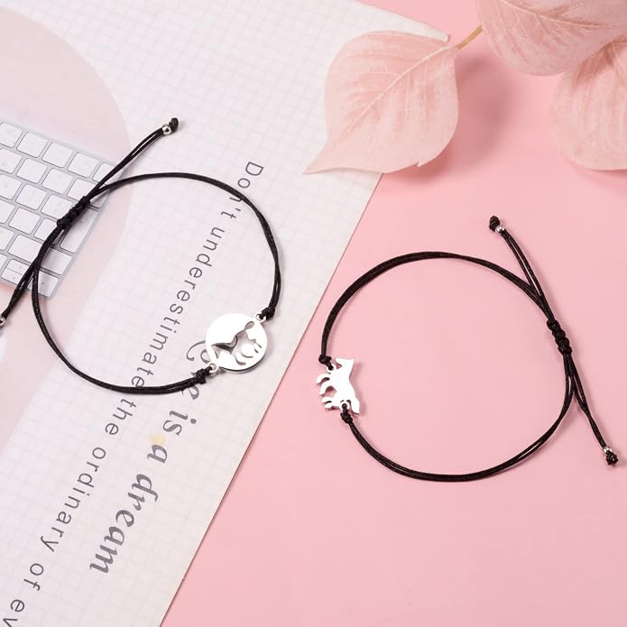 Back to School Gifts Mommy and Me Bracelet First Day of School Matching Wish Bracelets Set for Mother Daughter Son Women Teen Girls Boys Jewelry Gift
