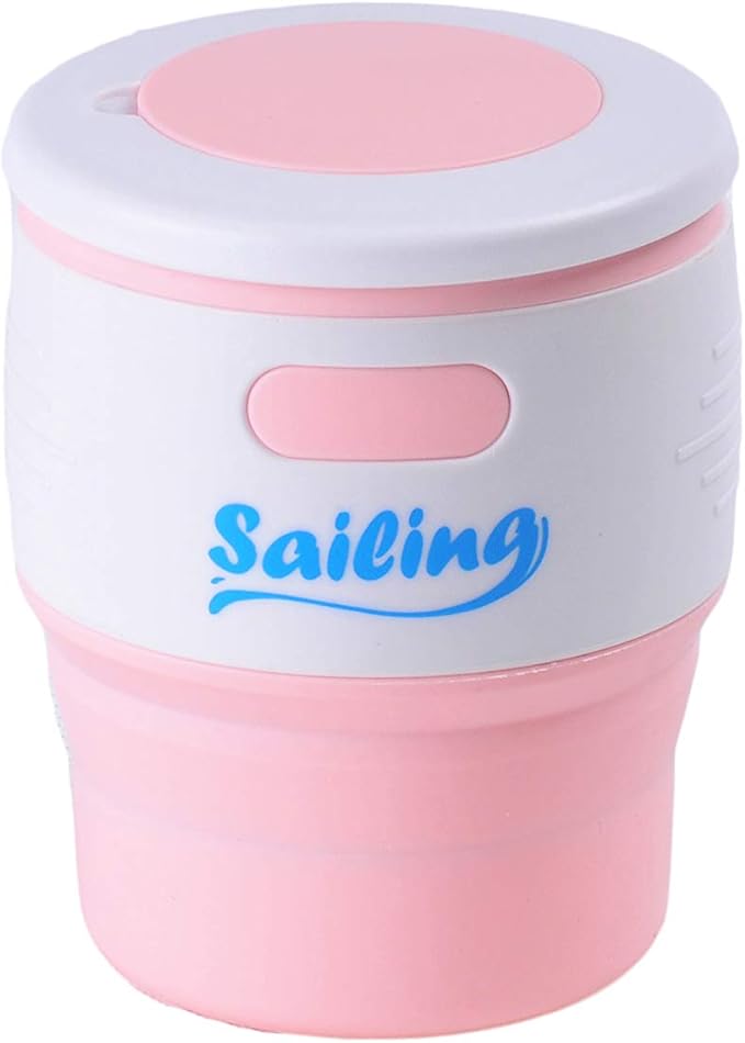 Sailing. Collapsible Portable Reusable Silicone 12 fl oz Drinking/Coffee Cup/Mug. 100% high quality food grade silicone. BPA Free (Pink)