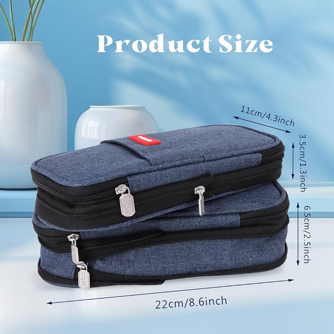 iSuperb Foldable Pencil Case Zipper Big Capacity Aesthetic Canvas Pencil Pouch Compartments Stationery Organizers Pen Bag for Kids Girls Boys Teen Child Student School Supplies Makeup Bags