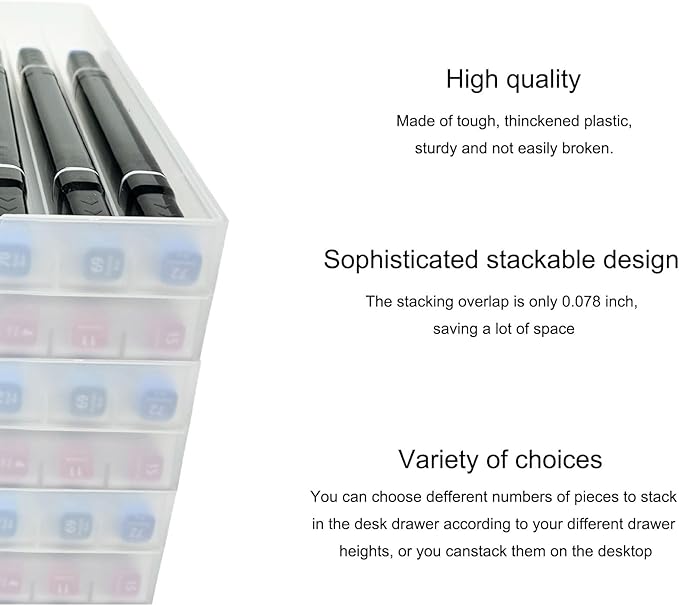 Craft Organizers and Storage, Pencil, Crayon, Marker, Pen Organizer, Pen Holder, Pen Tray Storage with Gel Pens, Fountain Pens, Chalk for Office, Art & Craft Room - 8Pack