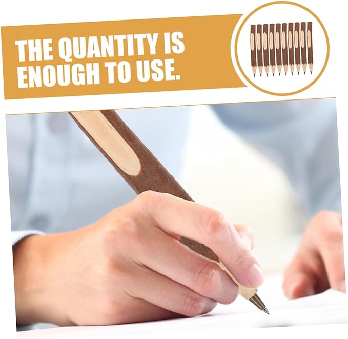 PRETYZOOM Wood Ballpoint Pens 10pcs 17cm Natural Biodegradable Tree Branch Multi-function Writing Pens with Comfortable Grip for Office School Daily Use
