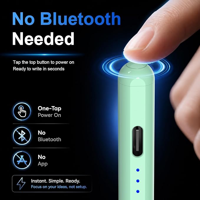 HATOKU Stylus Pen for iPad 2018-2026, 15 Mins Fast Charging Pencil 1st Gen with Tilt & Palm Rejection Digital Pens Stylus Pens for iPad 6-11, Air 3/4/5/M2/M3, Mini 5/6/7, Pro 11"/12.9"/M4 M5 (Green)