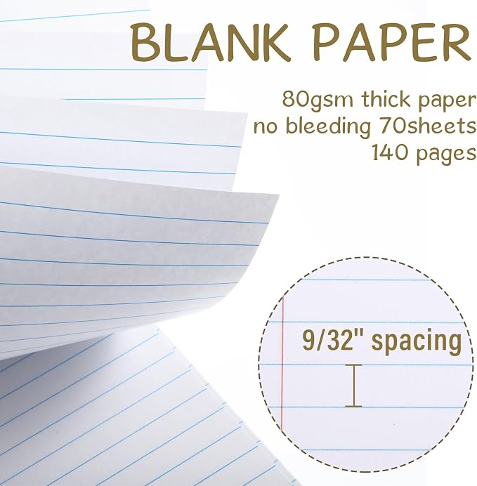 Maitys 6 Pcs Steno Spiral Notebooks, Attractive Color, Rustic Style