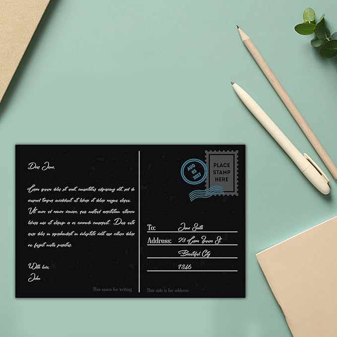 100 Pack Black Blank Index Cards 4x6 Card Stock Paper, Goefun 80lb Heavyweight Cardstock Unlined Notecards for Halloween Cards, Postcards, Photo Paper, Recipe