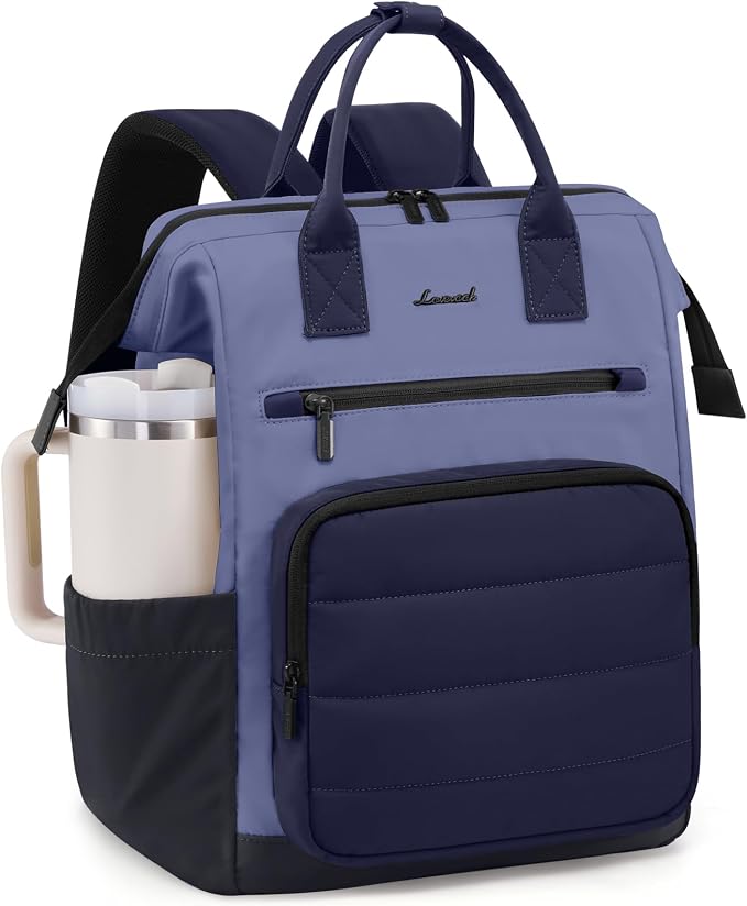 LOVEVOOK Puffer Laptop Backpack for Women, 17 Inch Work Backpack purse for Nurse Teacher, Personal Item Travel Bag College Computer Daypack for Daily Commute