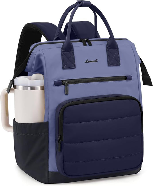 LOVEVOOK Puffer Laptop Backpack for Women, 17 Inch Work Backpack purse for Nurse Teacher, Personal Item Travel Bag College Computer Daypack for Daily Commute