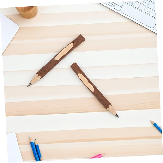 ULTECHNOVO 10pcs Natural Wood Ballpoint Pens 13cm Eco-friendly Biodegradable Writing Pens Portable Creative Wooden for Office School Use