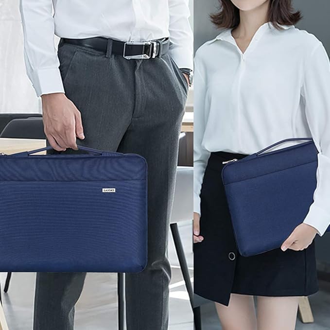 LANDICI 360°Laptop Sleeve Case 13 13.6 Inch Compatible with MacBook Air 13 M1/M2/M3/M4 2020-2025, MacBook Pro 13/14, IPad Air/Pro 13, Waterproof Computer Bag Cover with Handle, Blue