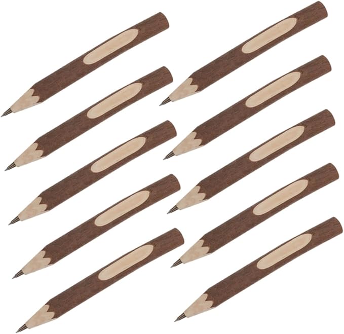 TEHAUX Natural Wood Ballpoint Pens 13cm Small Tree Bark Biodegradable Wooden Writing Pens 10pcs for Home and Office Use