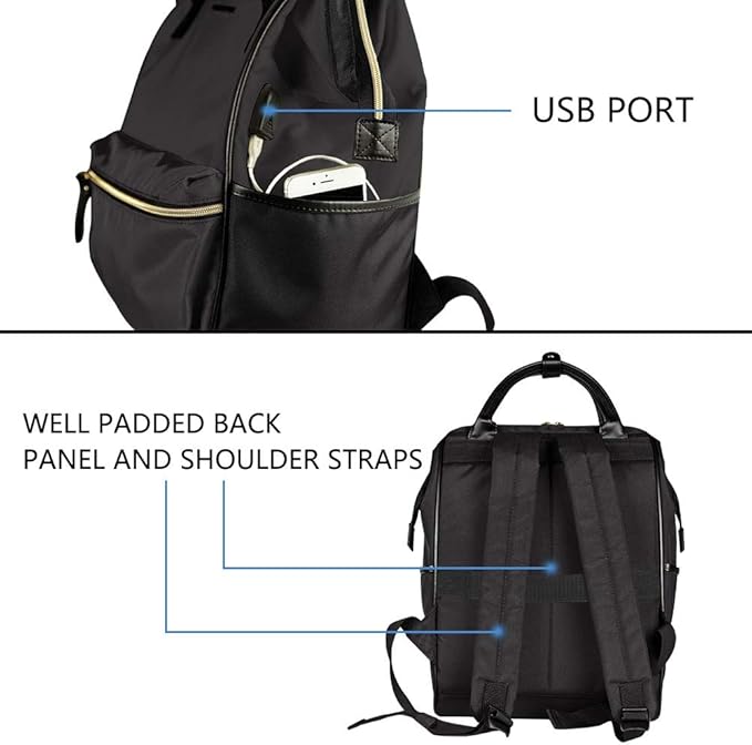 KROSER Laptop Backpack 15.6 Inch Stylish Backpack Doctor Bag Water Repellent College Casual Daypack with USB Port Travel Business Work Bag for Men/Women-Black
