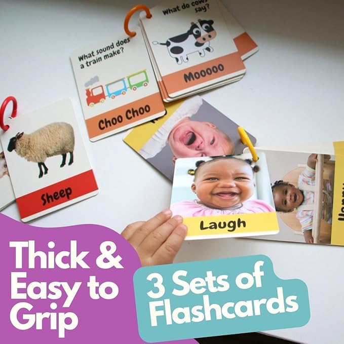 Speech Therapy Materials & Learning Toys for 1-2 Year Old, Preschool Learning Activities with Phonic Baby Flash Cards for 12 to 18 Months, Montessori Toys, First Words & Board Books by Pidoko Kids