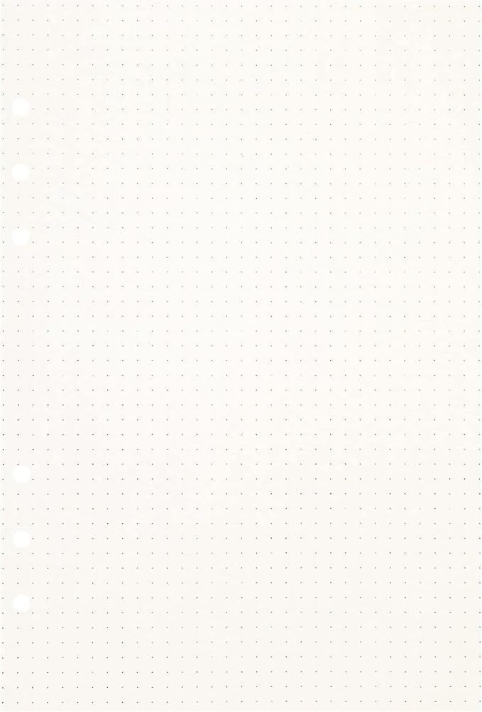 Zelten 3 Pack A5 135 Sheets/270 Pages Dotted Loose Leaf Punched Paper Refills Paper for 6 Hole Binder Personal Organizer Diary Notebook Refillable Planner