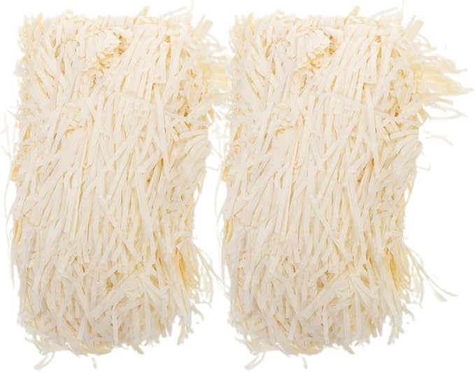 MAGICLULU Shredded Paper Filler for Boxes, 200g (2 Packs) Natural Raffia Grass Packing Paper Shreds, Basket Stuffing for Party Favor Wrapping and Packaging
