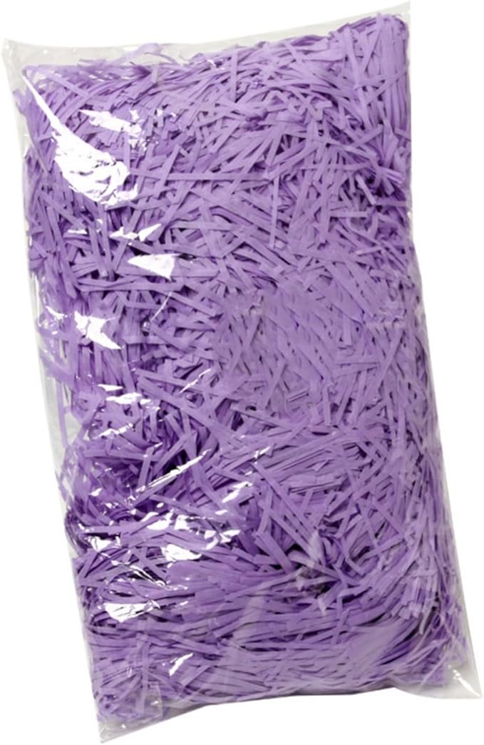 Raffia Paper Shreds, 100g Shredded Paper for Gift Box, Crinkle Cut Paper Shred Filler for Gift Wrapping & Basket Filling(Purple)