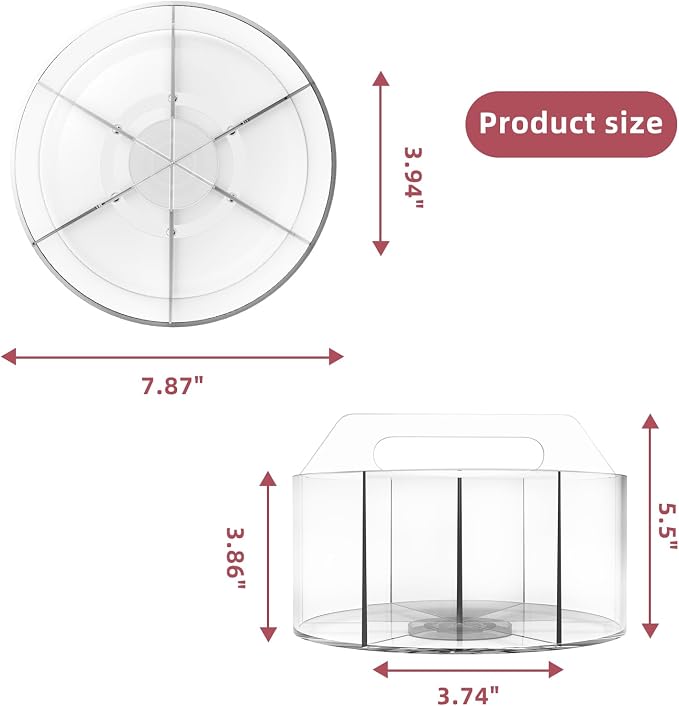 Absonic 500 PCS Acrylic Pencil Holder, 360 Rotating Clear Marker Organizer, Pen Crayon Marker Caddy Organizer for Desk, Desktop Storage and Organizer for Office School Art Supplies, 2 Pack